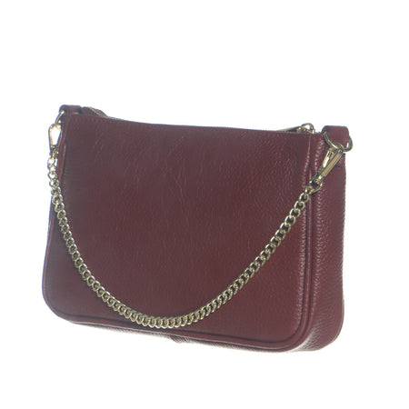 Tibb - Borsa da Donna Bordeaux In Vera Pelle