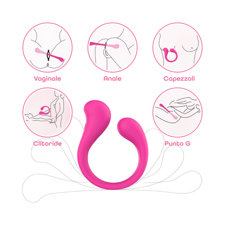 Vibratore Multifunzione per Doppia Stimolazione Controllo con App Modellabile
