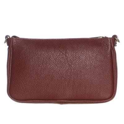Tibb - Borsa da Donna Bordeaux In Vera Pelle