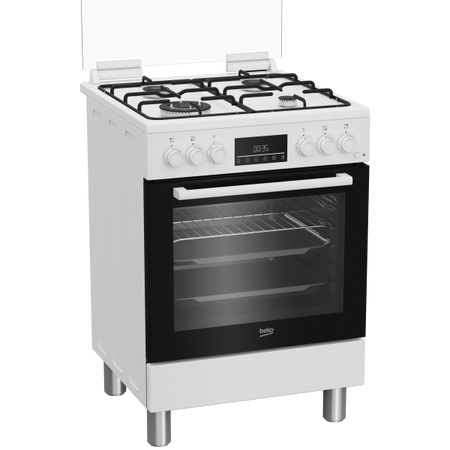 Beko Cucina A Gas 4 Bruci.fornoelet.vent.66lt 60x60 Bianco Fbe62310gw