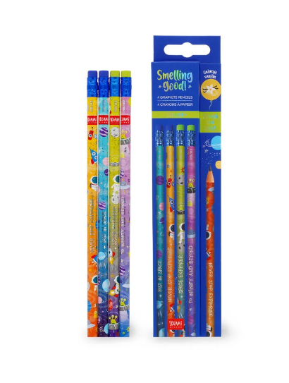 Legami, Set di 4 Matite HB Profumate - Smelling Good! Space