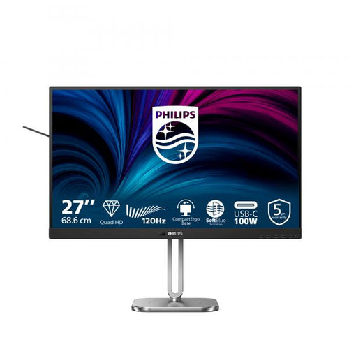 Monitor Philips 27B2U4601/00 - Led 27 Quad HD IPS - Pannello 16:9 - 180 Hz - 180 Hz - HDMI, DisplayPort - Connettività USB-C, hub USB - VESA - Grigio