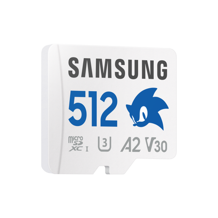 Samsung Sonic PRO Plus è una scheda MicroSDXC da 512GB con velocità di lettura fino a 180 MB/s e scrittura fino a 130 MB/s. Offre prestazioni U3 V30 A2 ideal