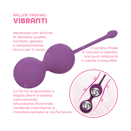 Palline Vaginali Vibranti Set in Silicone Medicale con Telecomando Kegel Pelvico