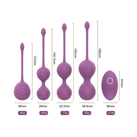 Palline Vaginali Vibranti Set in Silicone Medicale con Telecomando Kegel Pelvico