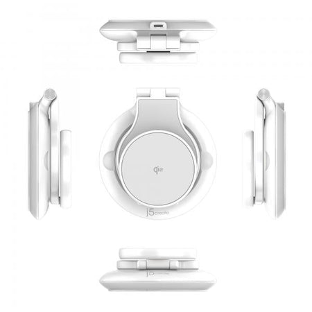 j5create JUPW3415-N Caricabatterie per dispositivi mobili Orologio intelligente, Cuffie, Smartphone Bianco USB Carica wireless Ricarica rapida Interno (QI2 3-IN-1 MAGNETIC FOLDABLE - WIRELESS CHARGIN