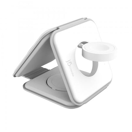 j5create JUPW3415 Cuffie, Smartphone, Orologio intelligente Bianco USB Carica wireless Ricarica rapida Interno (QI2 3-IN-1 MAGNETIC TRAVEL - WIRELESS CHARGING STATION)