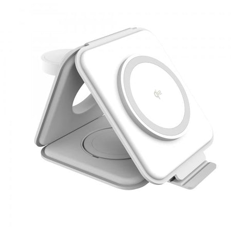 j5create JUPW3415 Cuffie, Smartphone, Orologio intelligente Bianco USB Carica wireless Ricarica rapida Interno (QI2 3-IN-1 MAGNETIC TRAVEL - WIRELESS CHARGING STATION)