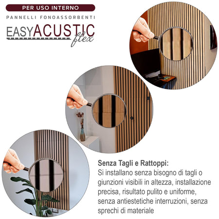 Pannelli Fonoassorbenti Decorativi effetto Legno per Pareti cm275x60 1,65mq/pacco