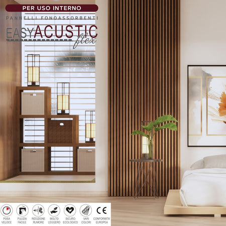 Pannelli Fonoassorbenti Decorativi effetto Legno per Pareti cm275x60 1,65mq/pacco