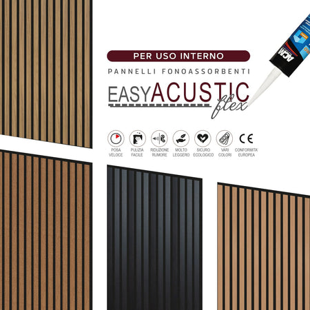 Pannelli Fonoassorbenti Decorativi effetto Legno per Pareti cm275x60 1,65mq/pacco