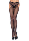 Curvy - Collant Aperti Nero Rete