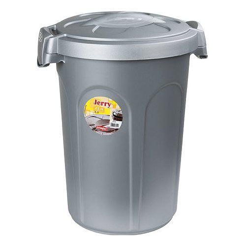 Bidoncino Stefanplast JERRY Con Coperchio a Clip Silver 23 L