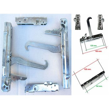 KIT 2PZ CERNIERA + PORTARULLINI PORTA FORNO CUCINA TECNOGAS mm 165 x 32