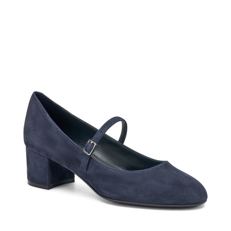 Frau Mary Jane in pelle scamosciata blu