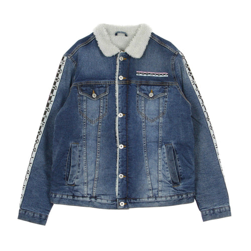 DOOMSDAY Giubbotto Jeans Uomo Necklace Denim Jacket Stone Wash da uomo