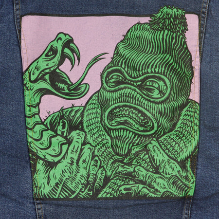 DOOMSDAY Giubbotto Jeans Uomo Necklace Denim Jacket Stone Wash da uomo