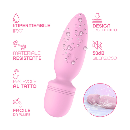 Wand Massager Vibratore Massaggiatore Ricaricabile con 10 Modalità di Vibrazione