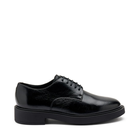 Frau stringate donna in pelle nero 79Q0