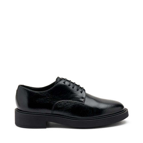 Frau stringate donna in pelle nero 79Q0