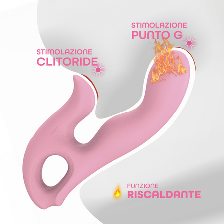 Vibratore Rabbit Riscaldante Doppia Stimolazione Clitoride e Punto G 10 Modalità