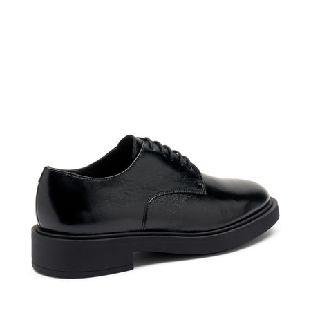 Frau stringate donna in pelle nero 79Q0