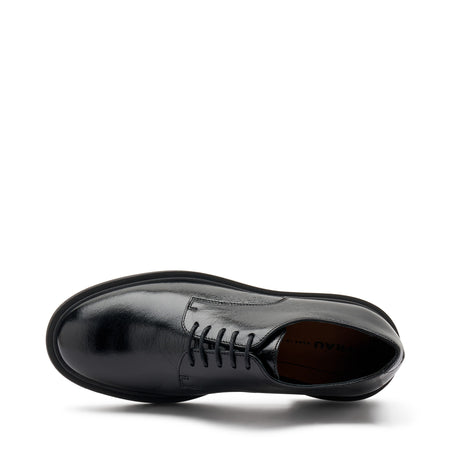Frau stringate donna in pelle nero 79Q0