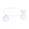 Plafoniera Minimal 2 Luci Sopra In Acciaio Bianco E Sfere In Vetro Bianco
