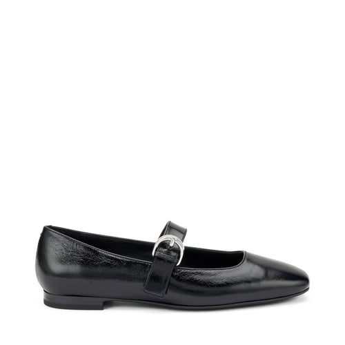 Frau ballerine con punta semiquadra nero 91Q4