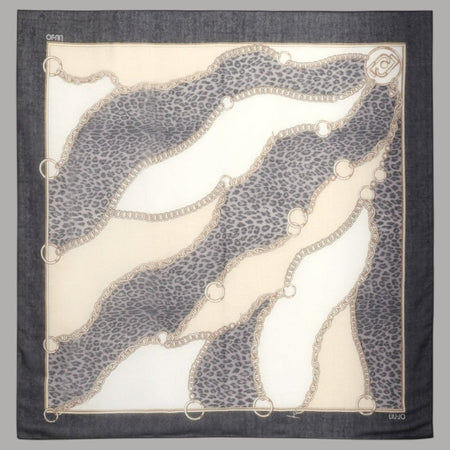 Liu Jo foulard animalier nero 120X12 2F5074T0300-22222