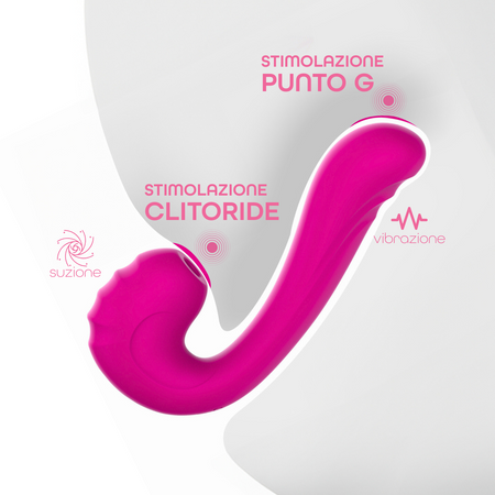 Vibratore Multifunzione Vibra e Succhia Doppia Stimolazione Punto G e Clitoride