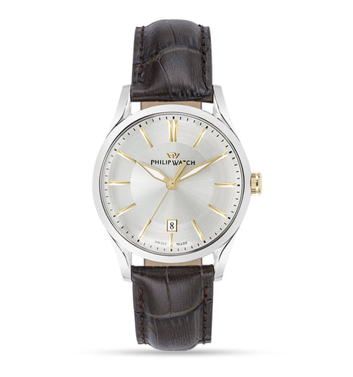 Orologio PHILIP WATCH uomo Sunray datario marrone / argento