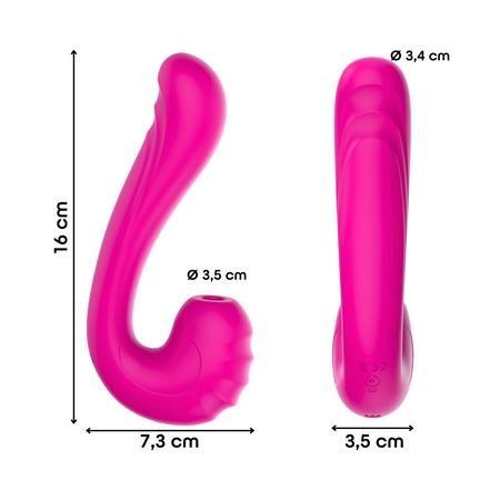 Vibratore Multifunzione Vibra e Succhia Doppia Stimolazione Punto G e Clitoride