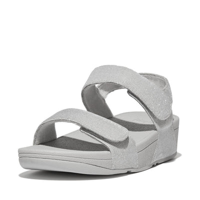 Fitflop Lulu Adjustable Shimmerlux Back-Strap Sandals Argento