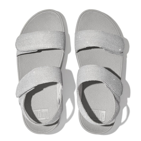 Fitflop Lulu Adjustable Shimmerlux Back-Strap Sandals Argento