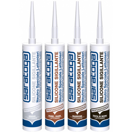 Saratoga 390gr silicone neutro testa di moro TM per lattonieri linea professionale