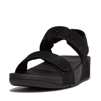 Fitflop Lulu Adjustable Shimmerlux Back-Strap Sandals Nero