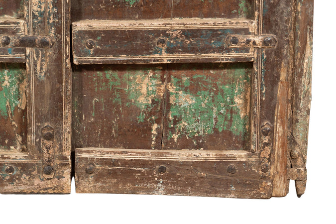 Biscottini Porta portone in legno massello e ferro da interno o da esterno vecchia e antica medievale