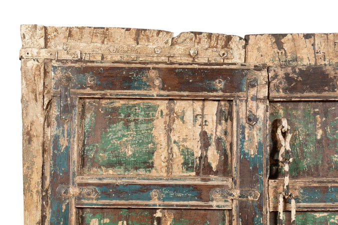 Biscottini Porta portone in legno massello e ferro da interno o da esterno vecchia e antica medievale