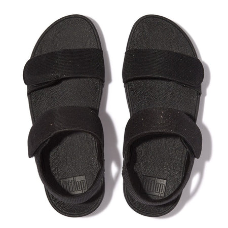 Fitflop Lulu Adjustable Shimmerlux Back-Strap Sandals Nero
