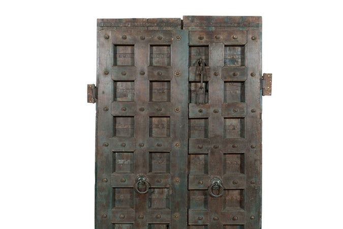 Biscottini Porta portone in legno massello e ferro da interno o da esterno vecchia e antica medievale