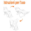 Sedia Sdraio Cordonata Gravità Zero Reclinabile Pieghevole Poggiatesta Arancio