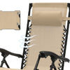 Sedia Sdraio con Parasole Gravità Zero Reclinabile Pieghevole Poggiatesta Crema