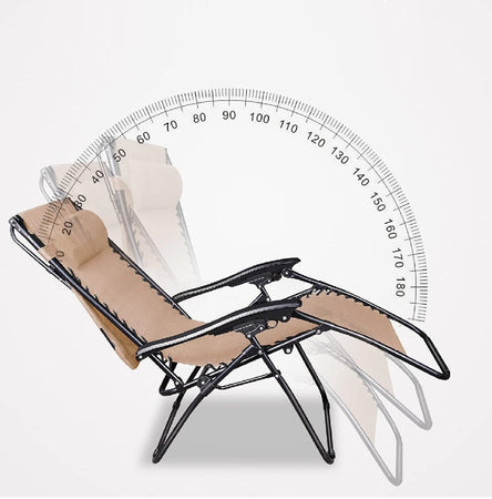 Sedia Sdraio con Parasole Gravità Zero Reclinabile Pieghevole Poggiatesta Crema