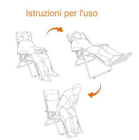 Sedia Sdraio Cordonata Gravità Zero Reclinabile Pieghevole Poggiatesta Verde