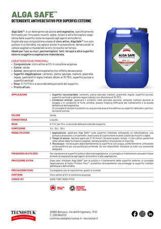 Tecnostuk Alga Safe – Detergente antivegetativo esterni