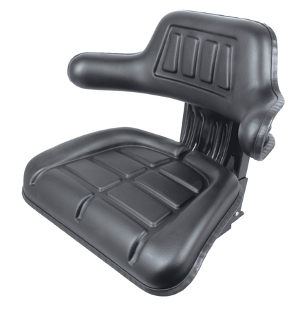 Sedile avvolgente con molleggio in sky nero larghezza 590mm