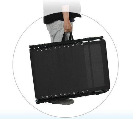 Lettino Prendisole Pieghevole con Cuscino Reclinabile 4Posizioni Portatile Nero