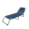Lettino Prendisole Pieghevole con Cuscino Reclinabile 4Posizioni Portatile Blu
