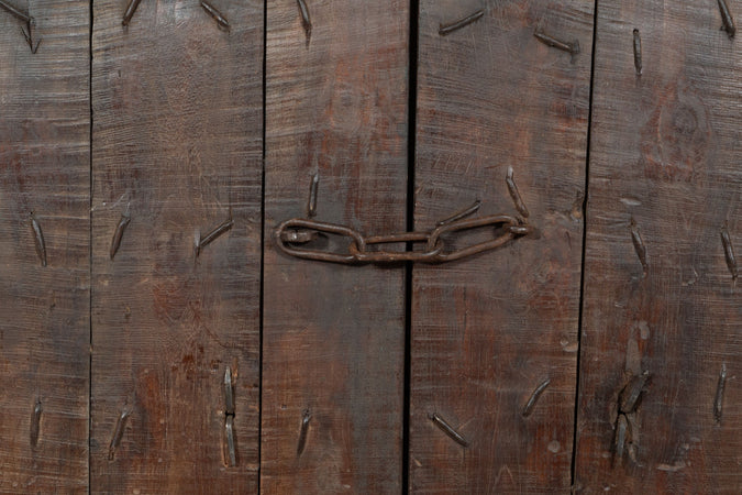 Biscottini Porta portone in legno massello e ferro da interno o da esterno vecchia e antica medievale